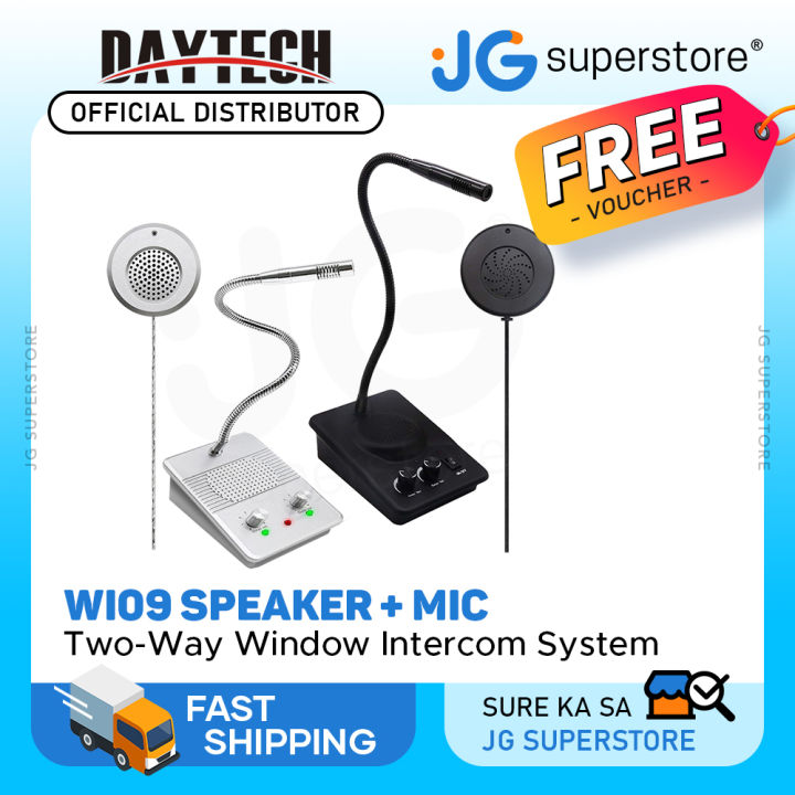 Daytech Wi Two Way Window Intercom System Glass Barrier Pa Speaker