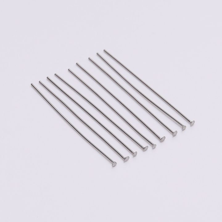 St Kunkka 100Pcs Bag Stainless Steel Flat Head Pin Findings Headpins