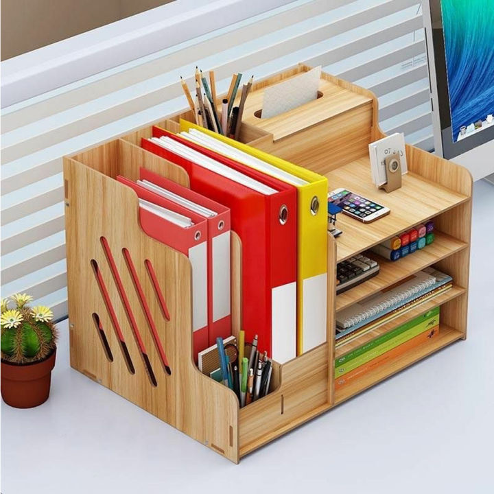 Red Star Wooden Organizer Box Wooden Desktop Organizer Multi Function