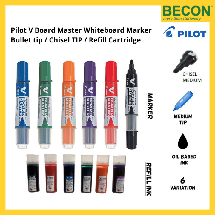 Pilot V Board Master Whiteboard Marker Bullet Tip Chisel TIP Refill