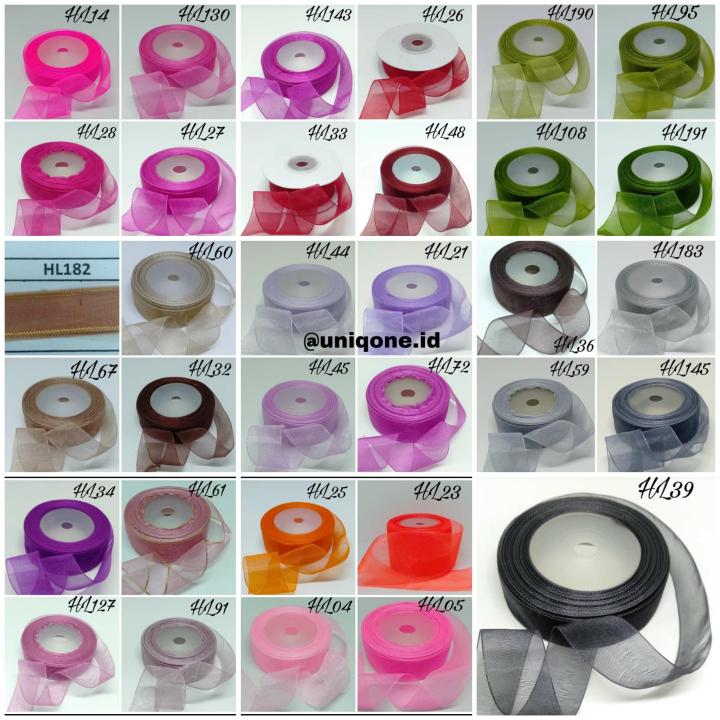 Pita Organdi Polos List Organdi Ribbon Inch Roll Murah Cm