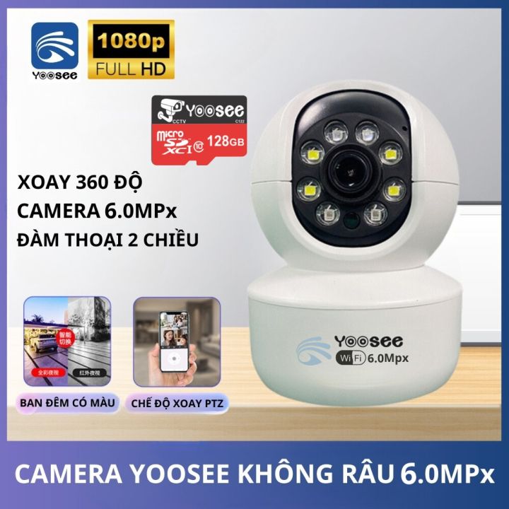 HÀNG XỊN FREESHIP Camera Ip Yoosee Mẫu Mới 6 0mpx 8LED Full HD