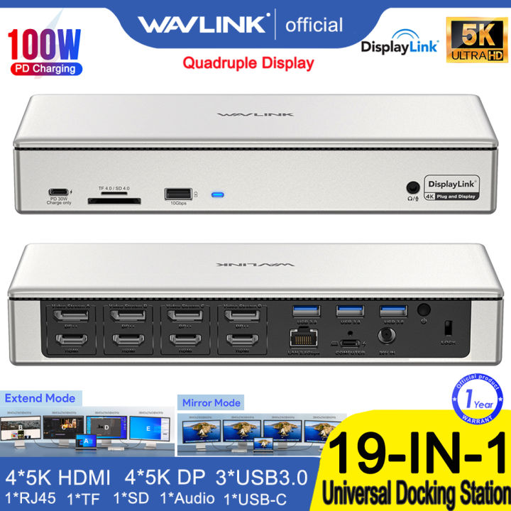 Wavlink 19 In 1 Displaylinkuniversal Docking Station 5k Enterprise