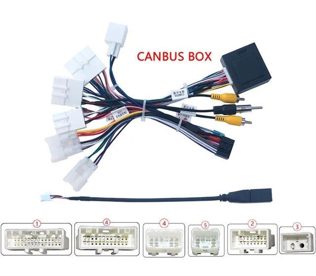 Car 16 Pin Android Wire Harness Power Cable Adapter With Canbus For