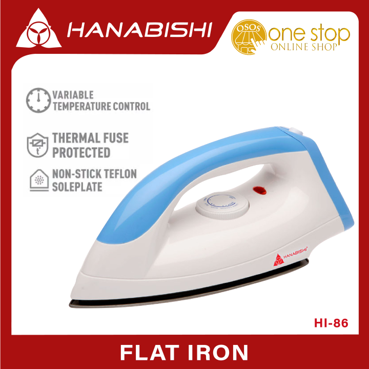 Hanabishi Original Non Stick Soleplate Flat Iron For Clothes HI 86 HI