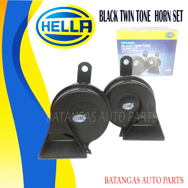 HELLA BLACK TWIN TONE HORN SET 12volts Lazada PH