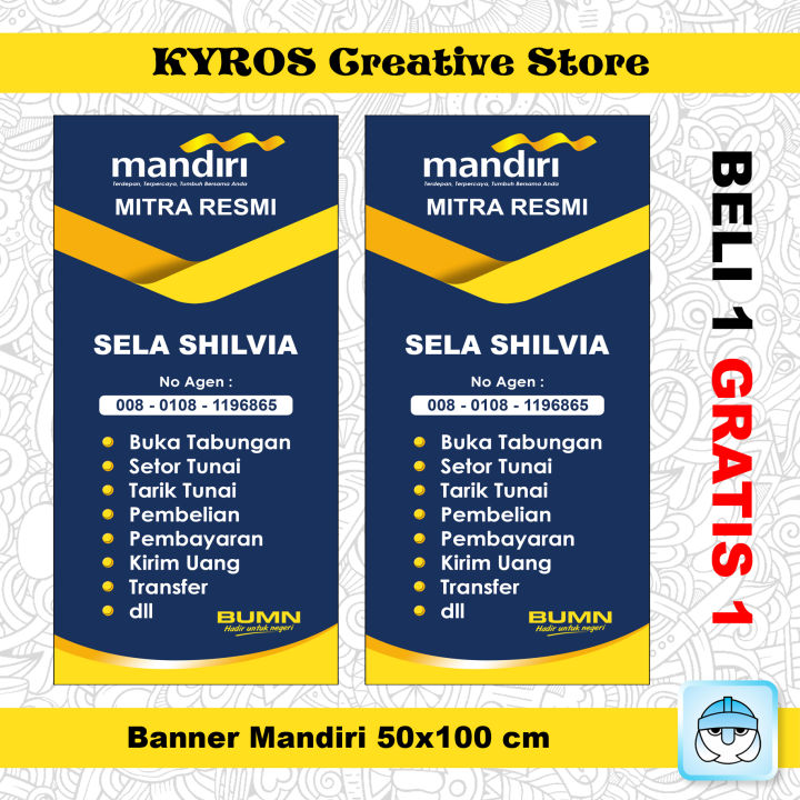 BANNER SPANDUK AGEN MANDIRI PAKET 2 BANNER TERMURAH Lazada Indonesia