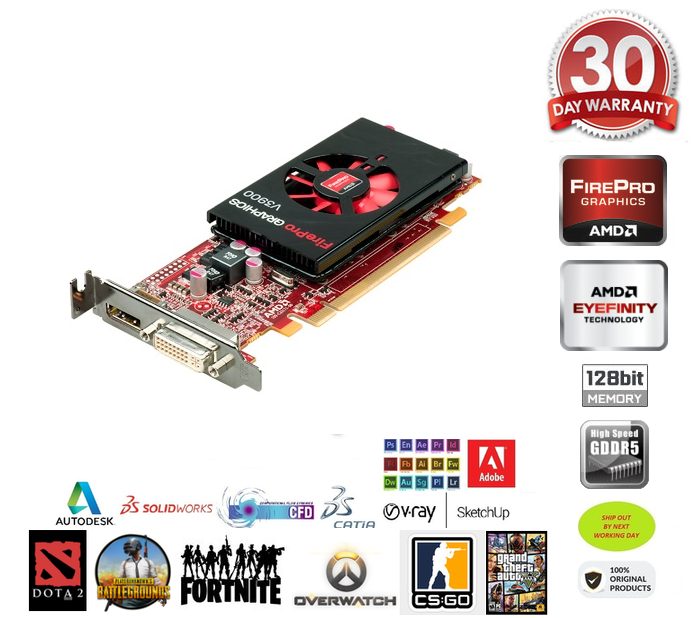 Amd Firepro V Bit Gb Gddr Low Profile Professional D