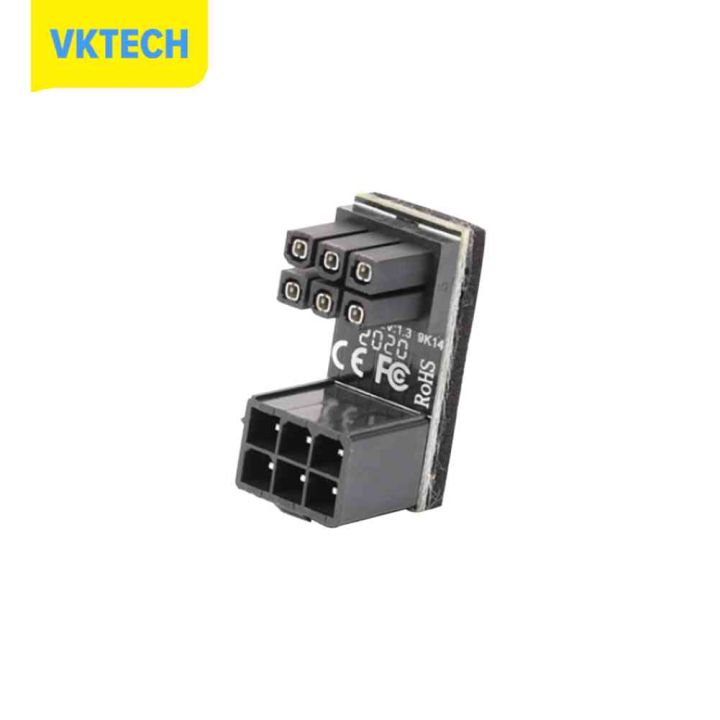 Vktech ATX 6 Pin 8 Pin Female To Male 180 Degree Angled Graphics Card