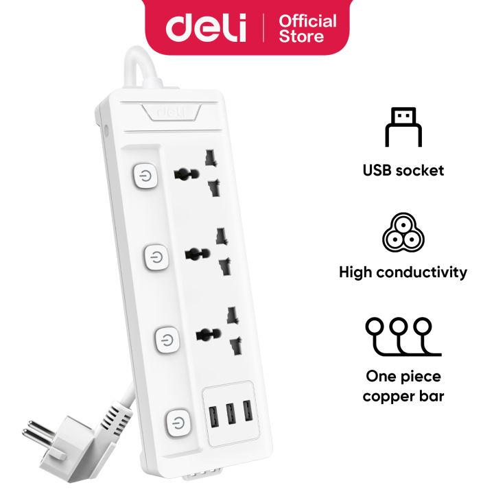 Deli Meters Universal Outlet Extension Cord With Usb Port Groups