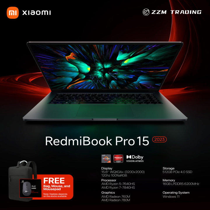 Xiaomi RedmiBook Pro 15 2023 AMD Ryzen CPU Radeon GPU 15 6 3 2Kres