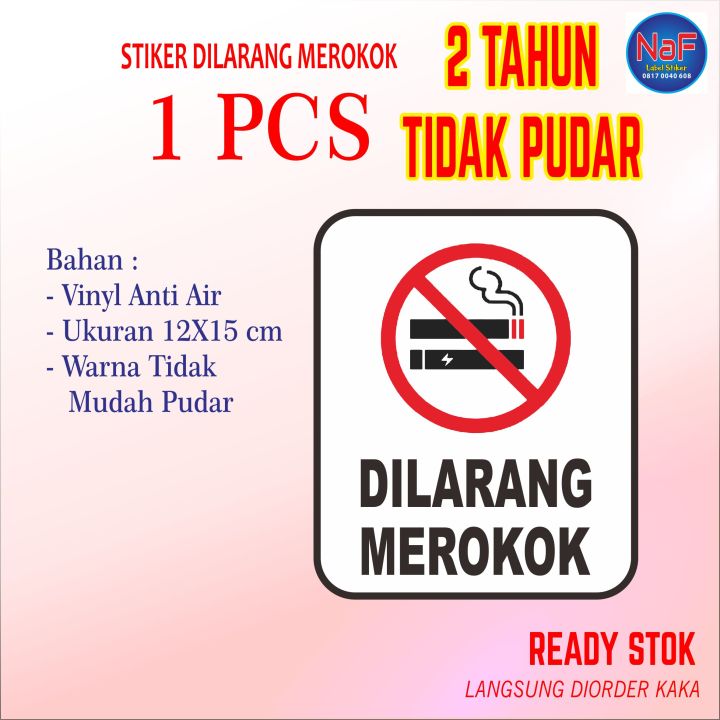 Stiker Dilarang Merokok No Smoking Sticker Peringatan Vinyl Tahan Air