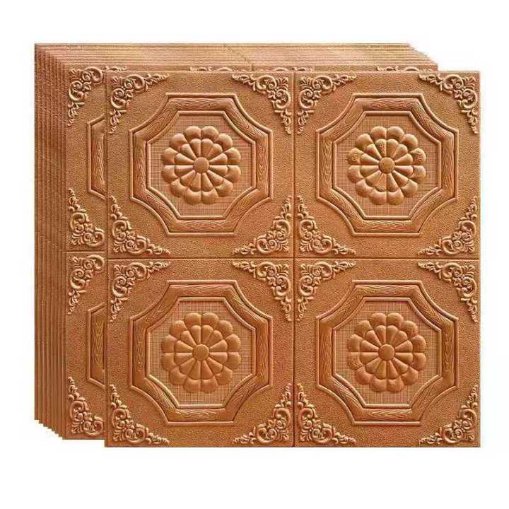 70X70cm 3D Flower Embossed Wall Sticker PE Foam Living Room Wall Paper