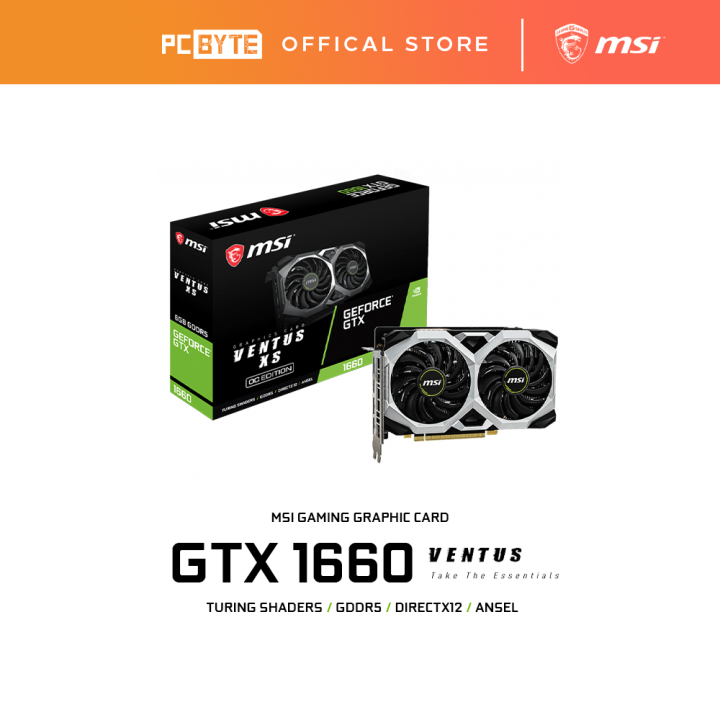 MSI NVIDIA GeForce GTX 1660 VENTUS XS 6G OC Video Card Lazada