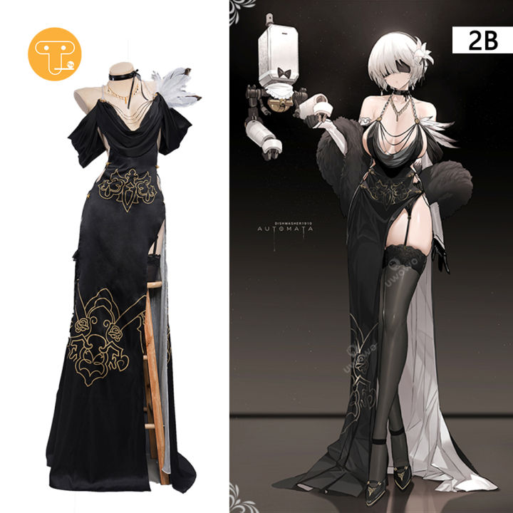 Monkey Fun NieR Automata YoRHa No 2 Type B 2B Cosplay Costumes Full