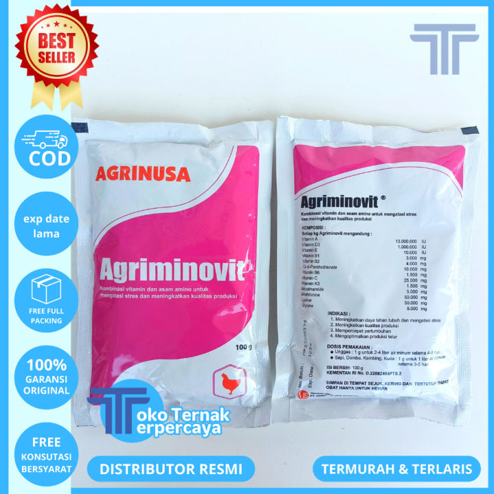 AGRIMINOVIT 100 Gr Multivitamin Asam Amino Untuk Hewan Ternak