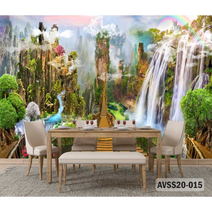 PROMO Terlengkap Wallpaper Murah Custom Pemandangan Alam 3d Air Terjun