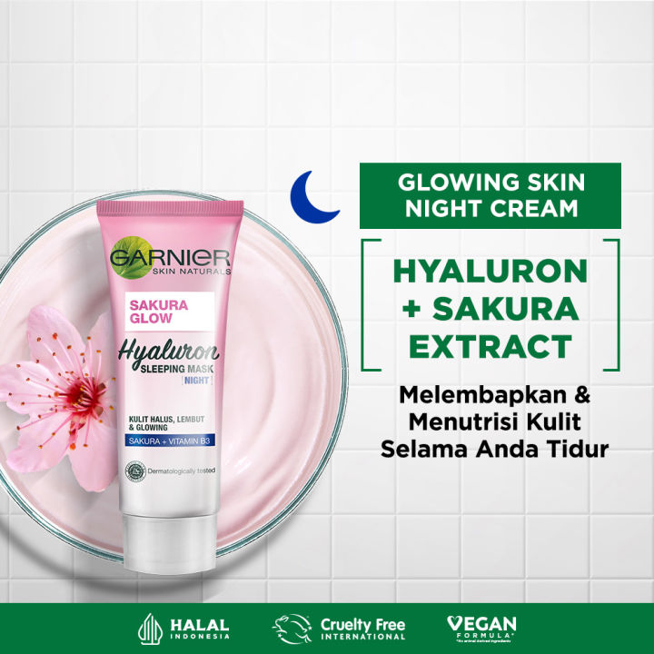 Garnier Sakura Glow Hyaluron Night Cream Ml Lazada Indonesia