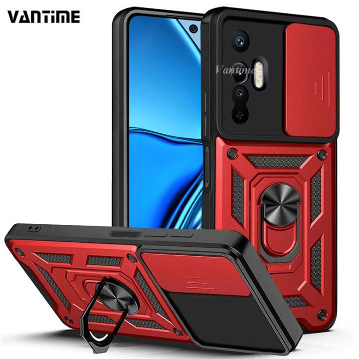 Vantime For Infinix Hot 20S Phone Case Slide Camera Cover Kickstand