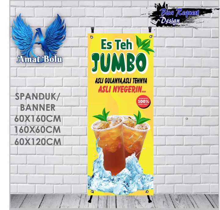 Banner Mmt Spanduk Es Teh Jumbo Ukuran Berbagai Varian Warna Dan Ukuran