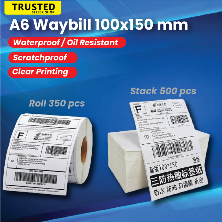 A6 Thermal Label Sticker Roll Airway Bill Waybill AWB Consignment Note