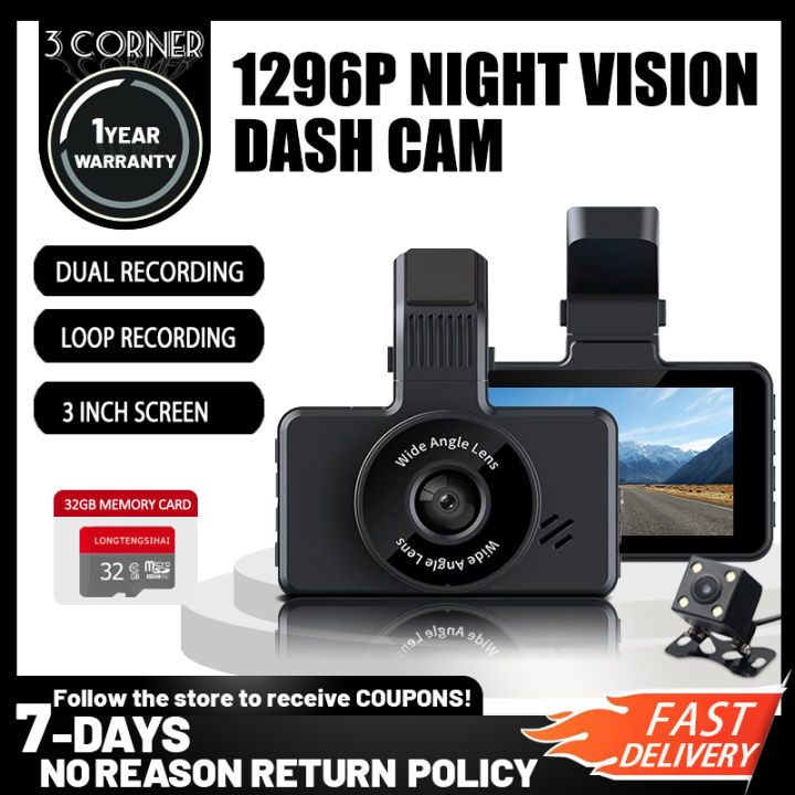 Dashcam For Car 2023 Front And Rear Night Vision Car Dash Camera HD