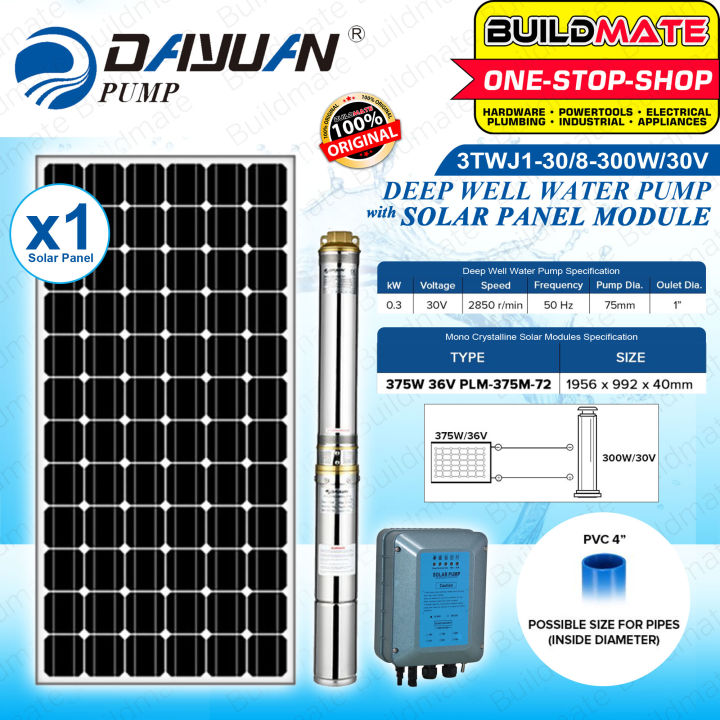 Dayuan SOLAR SET Deep Well Pump Solar 3TWJ1 30 8 300W 30V With 1 Pc 36V