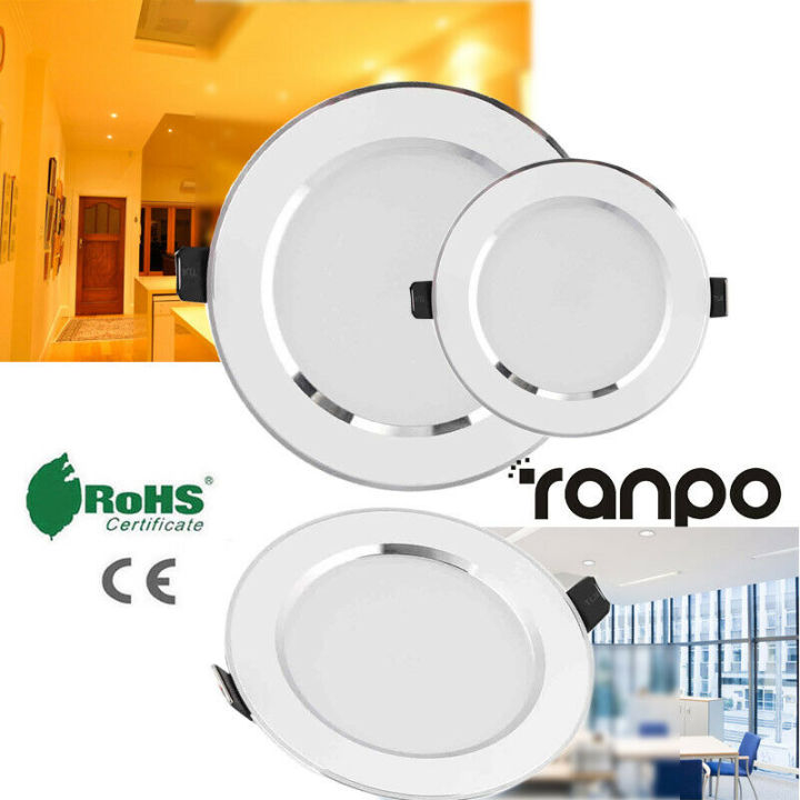 Ranpo Dimmable Led Panel Downlight Recessed Ceiling Light Round W W