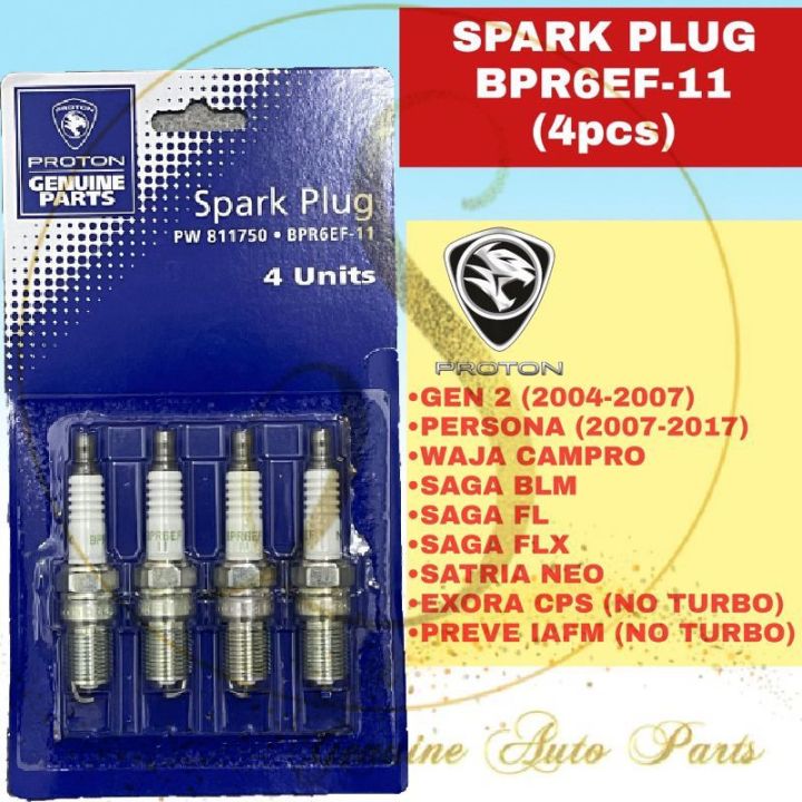 100 ORIGINAL PROTON SPARK PLUG PW811750 BPR6EF 11 GEN 2 PERSONA WAJA