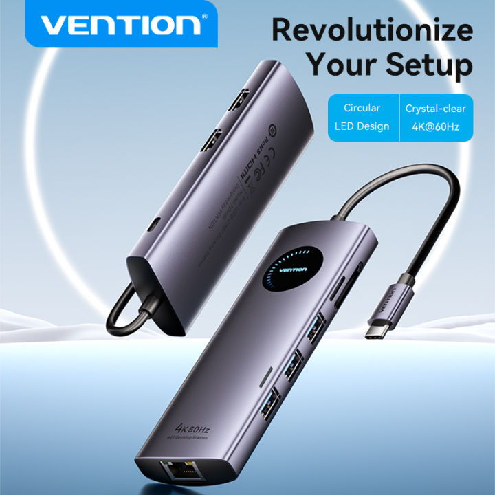 Vention USB C 10 In 1 HUB 4K 60Hz 5Gbps MST Docking Station Type C To