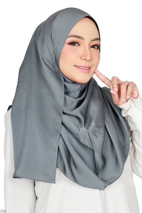 Muslimah Bubble Satin Shawl Tudung Lazada