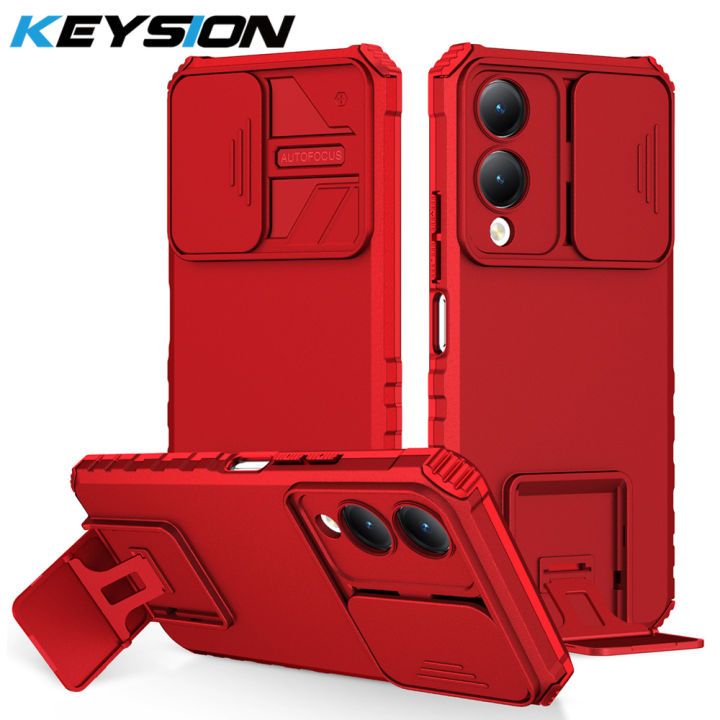 KEYSION Shockproof Armor Case For VIVO Y17S Slide Push Pull Camera Lens