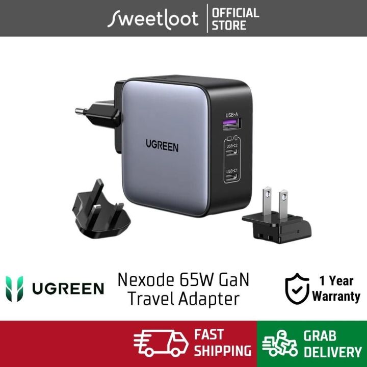 Ugreen Nexode W Gan Pd Fast Travel Charger Quick Charge C A Type