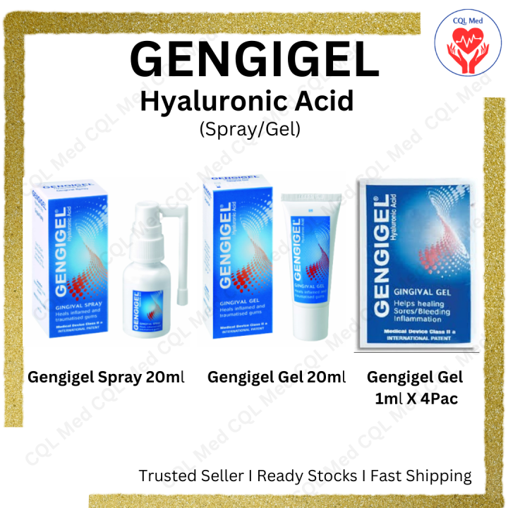 Gengigel Gel Spray Hyaluronic Acid For Oral Mouth Ulcer Lazada