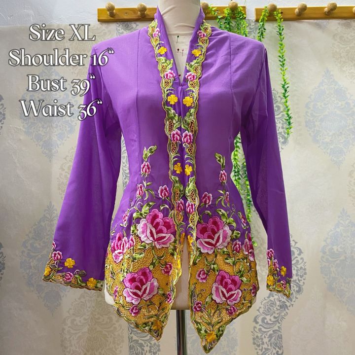 Kebaya Nyonya Top Size Xl Material Cotton Voile With Hand Embroidery