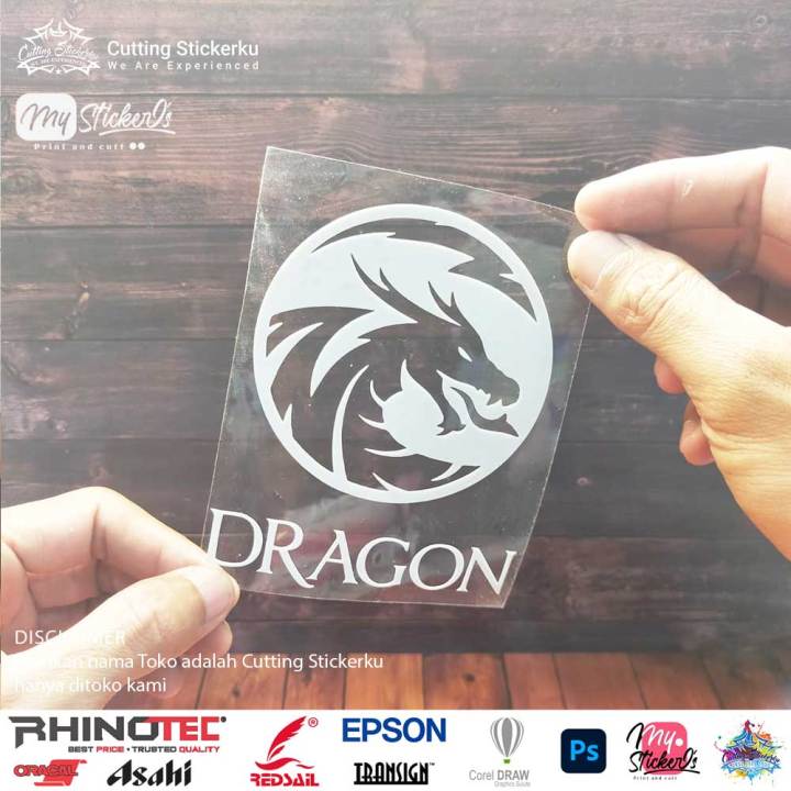 Cutting Stiker Dragon Logos Variasi Motor Mobil Sticker Nyala Visor