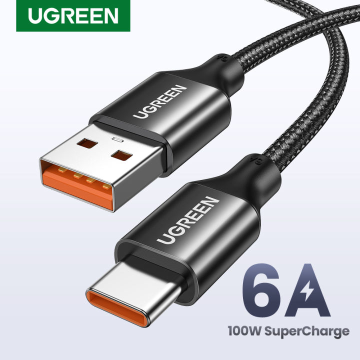 UGREEN สายชารจ สายชารจเรว 100W 6A USB Type C Super Charge Huawei P60