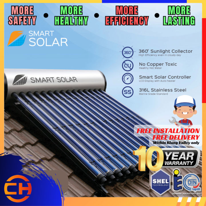 Smartsolar Hybrid Solar Water Heater System For Hot Waters Lazada