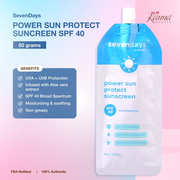 SEVENDAYS Power Sun Protect Sunscreen SPF 40 50g SACHET Lazada PH