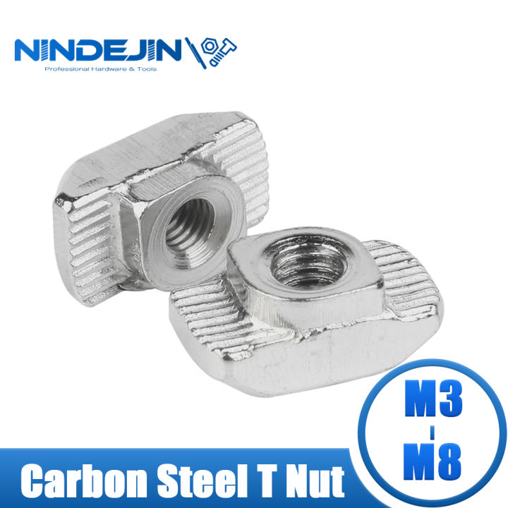 NINDEJIN T Nut Hammer Head Sliding Carbon Steel T Slot Nut Fasteners