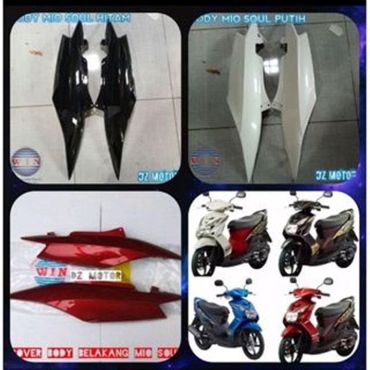 Cover Body Belakang Yamaha Mio Soul Lama Old D Hitam Putih Merah