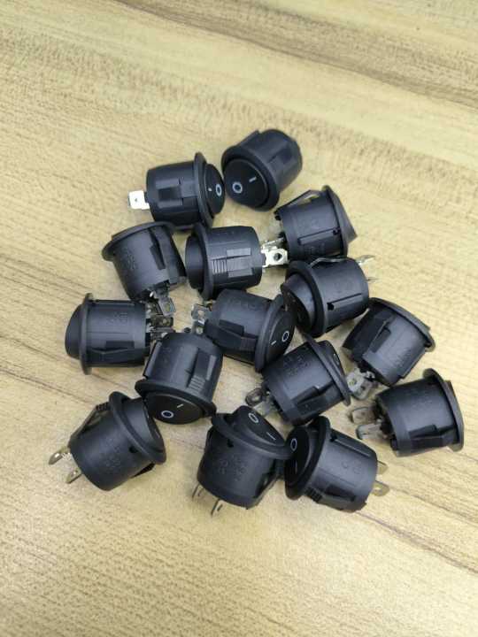 SAKLAR ON OFF ROCKER SWITCH HITAM BULAT 2 PIN Lazada Indonesia