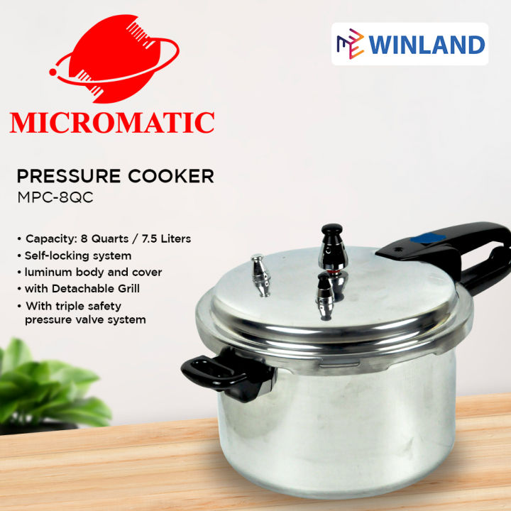 MICROMATIC Original Pressure Cooker 8 Quarts 7 5 Liters MPC 8QC