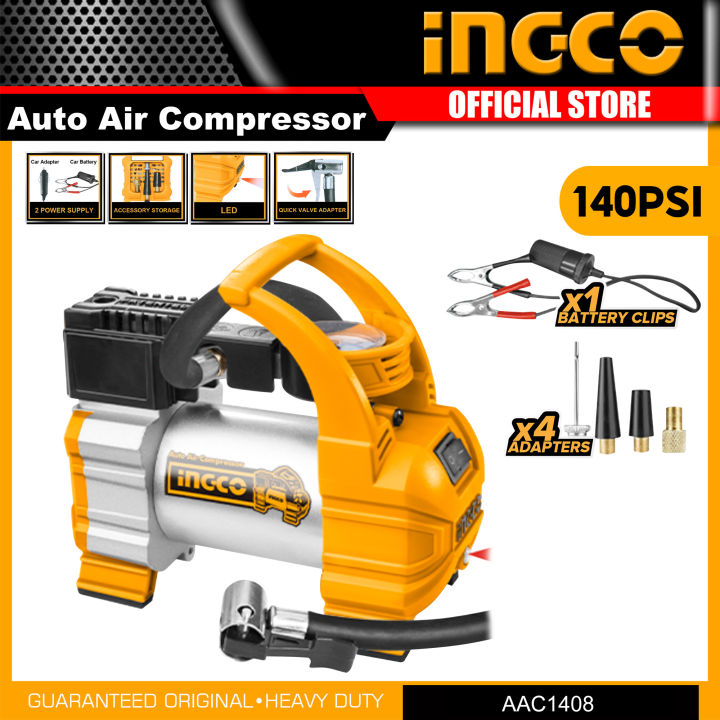 Ingco Auto Air Compressor Car Tire Inflator A Psi Cigarette Type