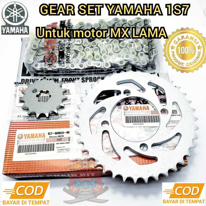 GEAR SET RANTAI GIGI TARIK ORI YAMAHA 1S7 KUALITAS ORIGINAL YAMAHA