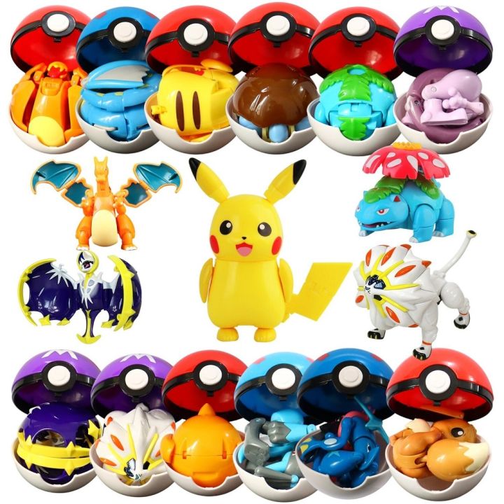 12 Styles Pokemon Figures Toys Variant Ball Model Pikachu Jenny Turtle