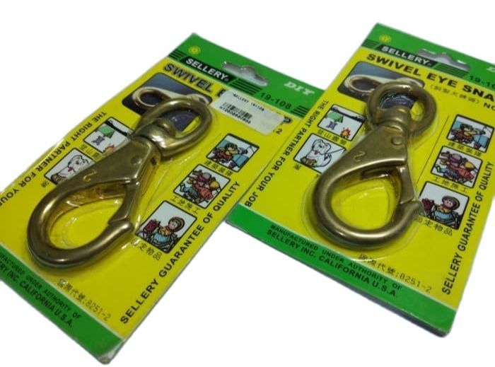 SB Swivel Eye Bolt Snap Hook No 2 SELLERY 19 108 Kuningan Kait Rantai