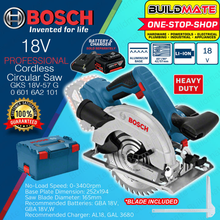 BOSCH Professional Lithium Ion Li Ion Cordless Circular Saw GKS 18V 57