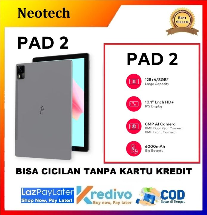 Itel Pad 2 4GB 128GB 10 1 HD IPS Screen 6000mAh Bisa Cicilan