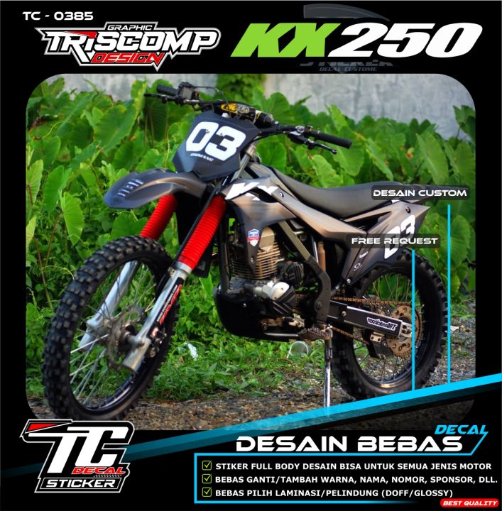 Decal Sticker KX 250 Decal KXF 250 Full Body Motif Doff Predator Desain